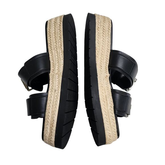 BCBGeneration Womens Scarla Sandal Size 8 Black Espadrille Platform Buckle Strap - Picture 4 of 10